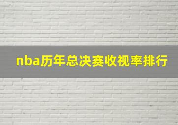 nba历年总决赛收视率排行