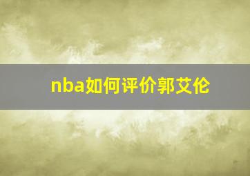 nba如何评价郭艾伦