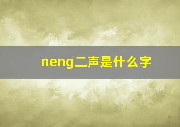 neng二声是什么字