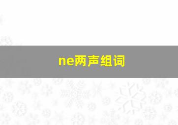 ne两声组词