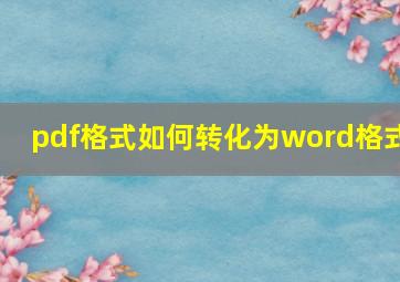 pdf格式如何转化为word格式