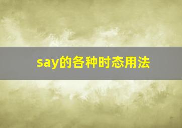 say的各种时态用法