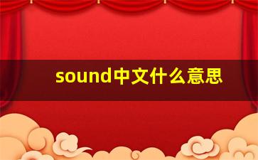 sound中文什么意思