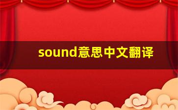 sound意思中文翻译