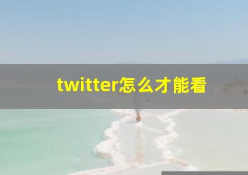 twitter怎么才能看