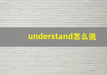 understand怎么说