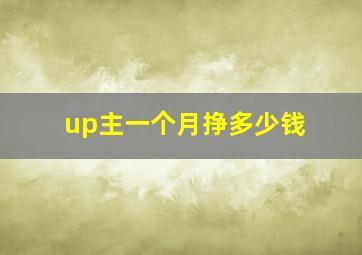 up主一个月挣多少钱