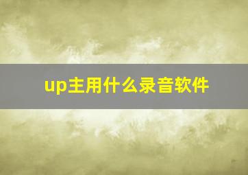 up主用什么录音软件