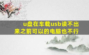 u盘在车载usb读不出来之前可以的电脑也不行