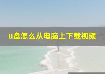 u盘怎么从电脑上下载视频