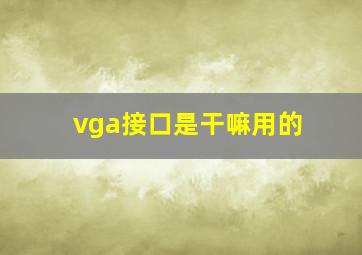 vga接口是干嘛用的