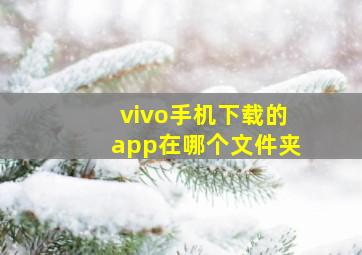 vivo手机下载的app在哪个文件夹