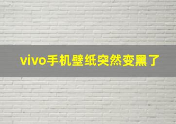 vivo手机壁纸突然变黑了