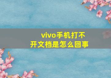 vivo手机打不开文档是怎么回事