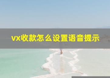 vx收款怎么设置语音提示