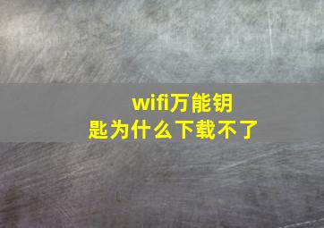 wifi万能钥匙为什么下载不了