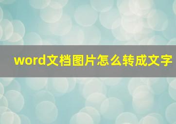 word文档图片怎么转成文字