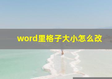 word里格子大小怎么改