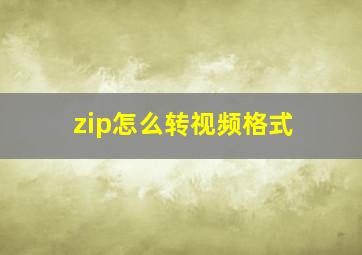 zip怎么转视频格式