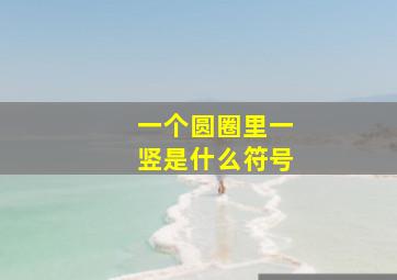 一个圆圈里一竖是什么符号