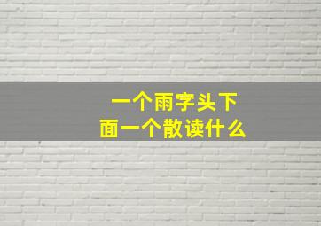 一个雨字头下面一个散读什么