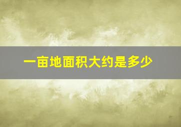 一亩地面积大约是多少