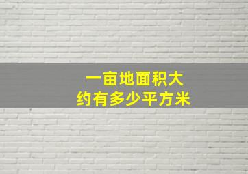 一亩地面积大约有多少平方米