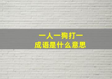 一人一狗打一成语是什么意思