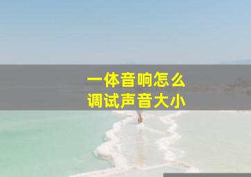 一体音响怎么调试声音大小