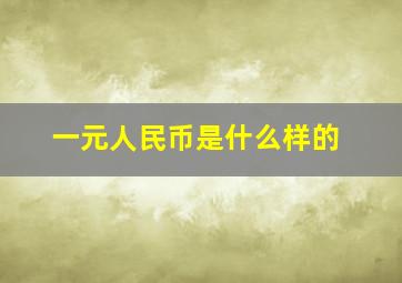 一元人民币是什么样的