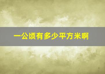 一公顷有多少平方米啊