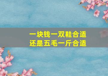 一块钱一双鞋合适还是五毛一斤合适