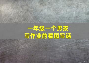 一年级一个男孩写作业的看图写话