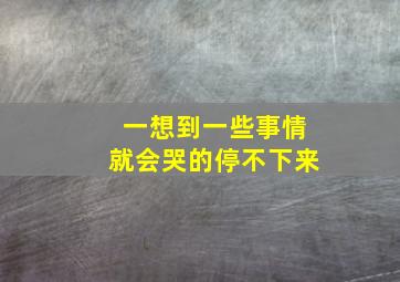 一想到一些事情就会哭的停不下来