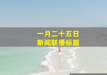 一月二十五日新闻联播标题