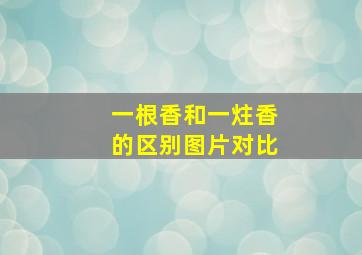 一根香和一炷香的区别图片对比