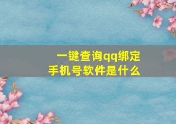 一键查询qq绑定手机号软件是什么