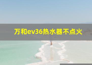 万和ev36热水器不点火