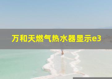 万和天燃气热水器显示e3