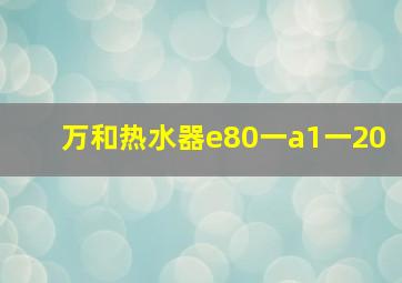 万和热水器e80一a1一20