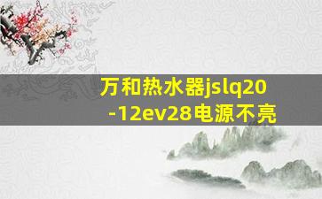 万和热水器jslq20-12ev28电源不亮