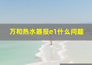 万和热水器报e1什么问题