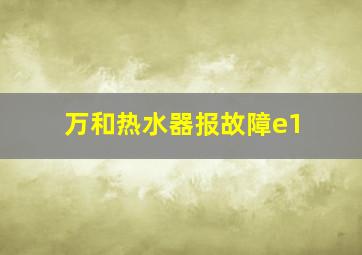 万和热水器报故障e1