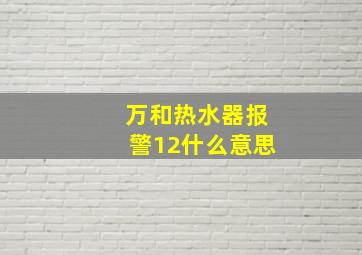 万和热水器报警12什么意思