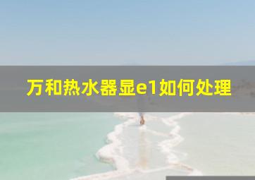 万和热水器显e1如何处理