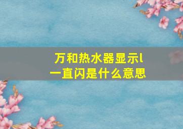 万和热水器显示l一直闪是什么意思