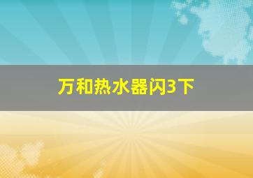 万和热水器闪3下