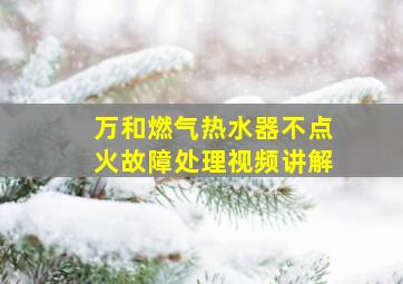 万和燃气热水器不点火故障处理视频讲解