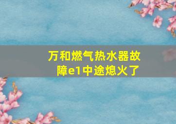 万和燃气热水器故障e1中途熄火了