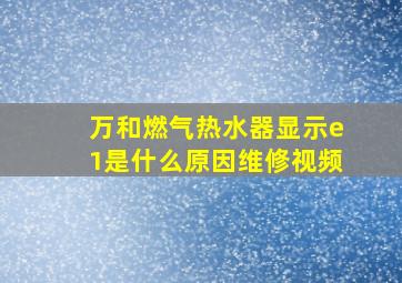 万和燃气热水器显示e1是什么原因维修视频